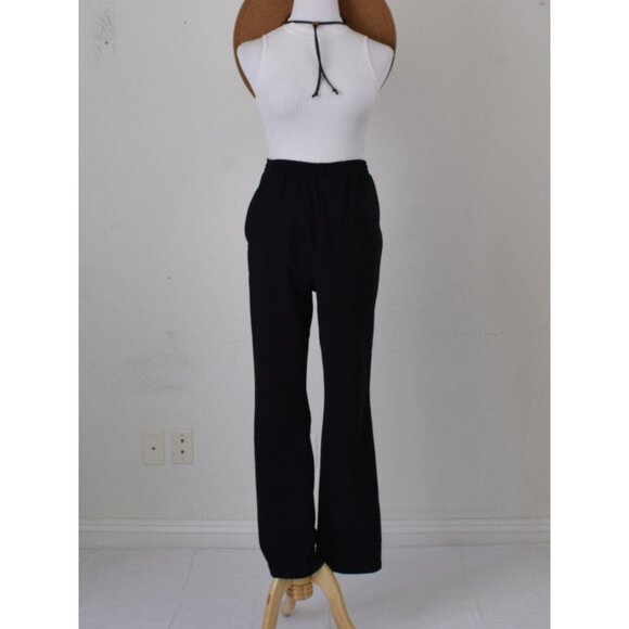 Vintage 80s Black Stretch Pants by AVON size L | 30-34‎ waist - Picture 3 of 9